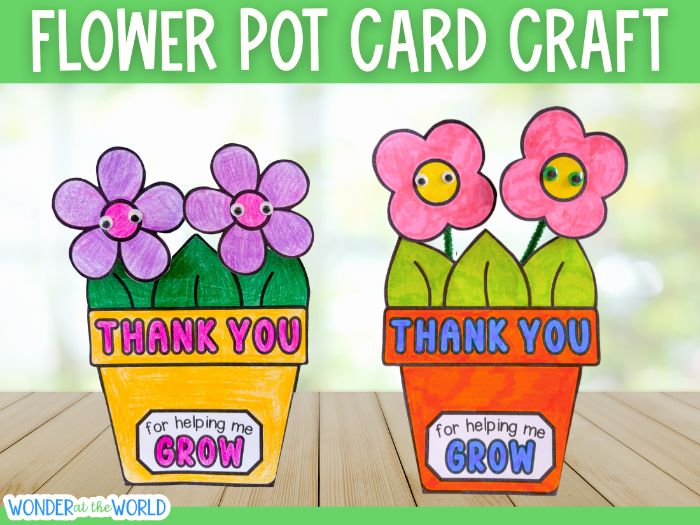 Mothers' day card thank you for helping me grow flower pot