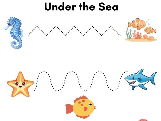 EYFS Sea Creatures Handwriting Pattern Sheets