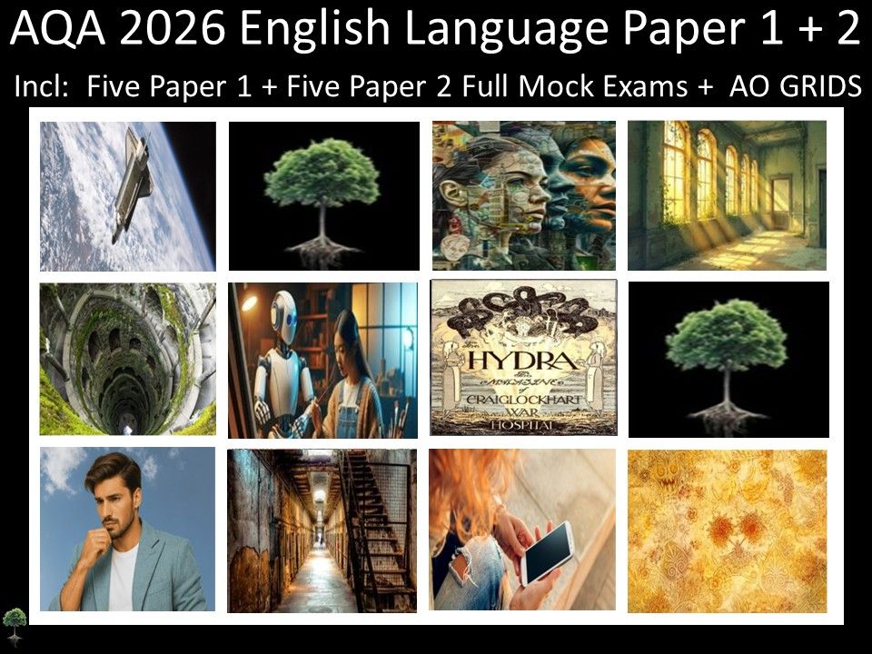 Ten AQA 2026 English Language Paper 1 + 2 Mocks | AO GRIDS