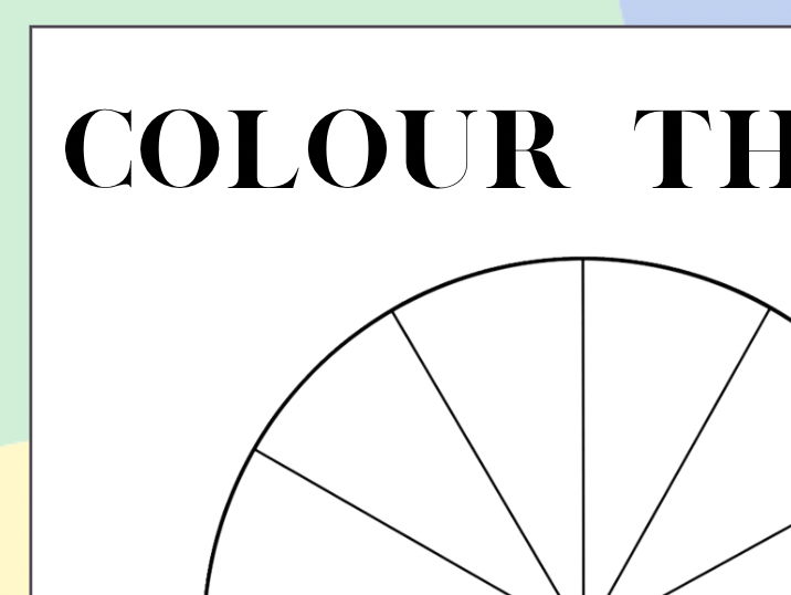 Colour Wheel/Theory Paintable Worksheet