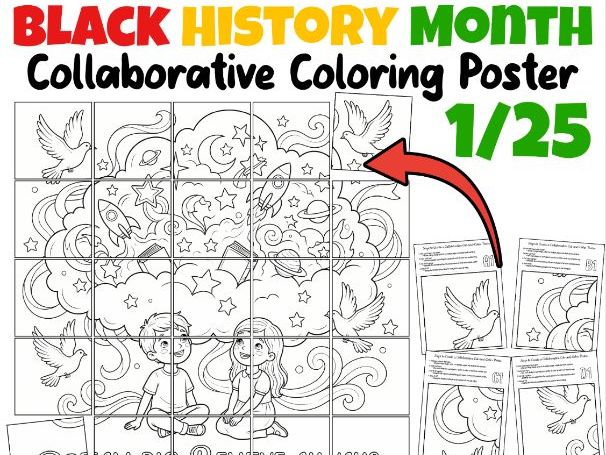 Black History Month Collaborative Coloring Poster | Dreams and Hope
