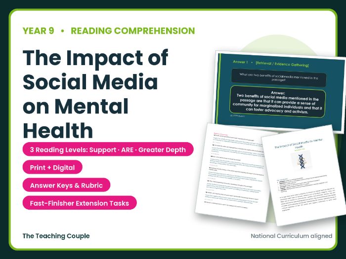 The Impact of Social Media on Mental Health | Comprehension | Year 9