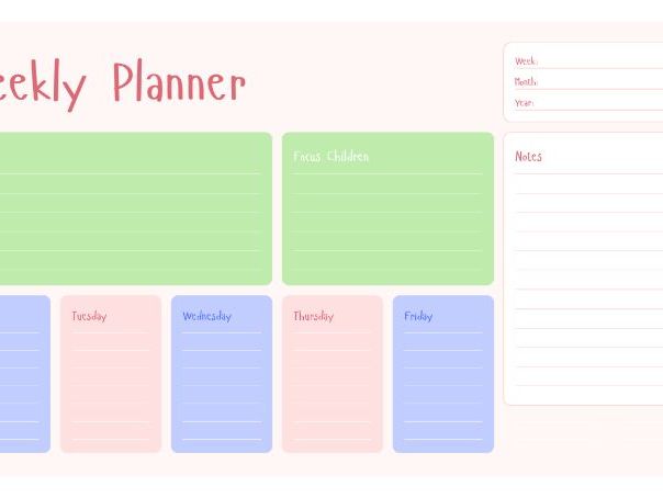 Teacher's Weekly Planner