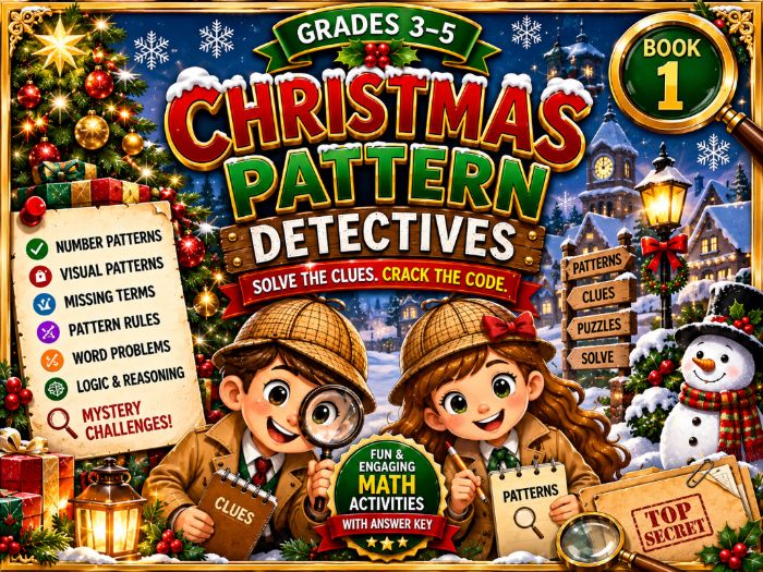 Christmas Math Pattern Detectives | Grades 3-5