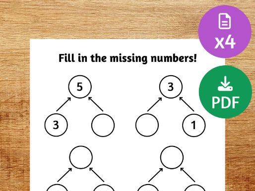Adding missing numbers with circle diagram