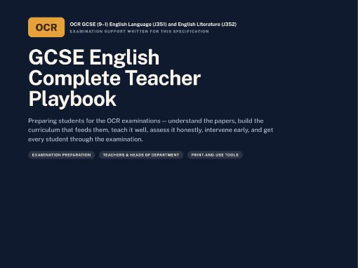 GCSE English — OCR | Examination | OCR GCSE (9–1) English Language (J351) and English Liter