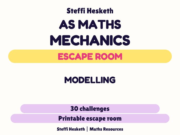AS Mechanics Modelling Escape Room | 30 A Level Maths Challenges