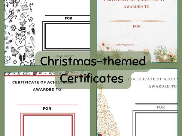 Christmas-Themed Music Certificates