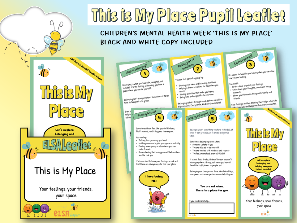 Children's Mental Health Week, This is my place Pupil leaflet