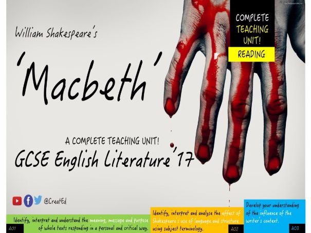 Macbeth, Shakespeare Reading Unit (Full Course Bundle, 4 - 5 weeks) - NEW GCSE English Literature.  