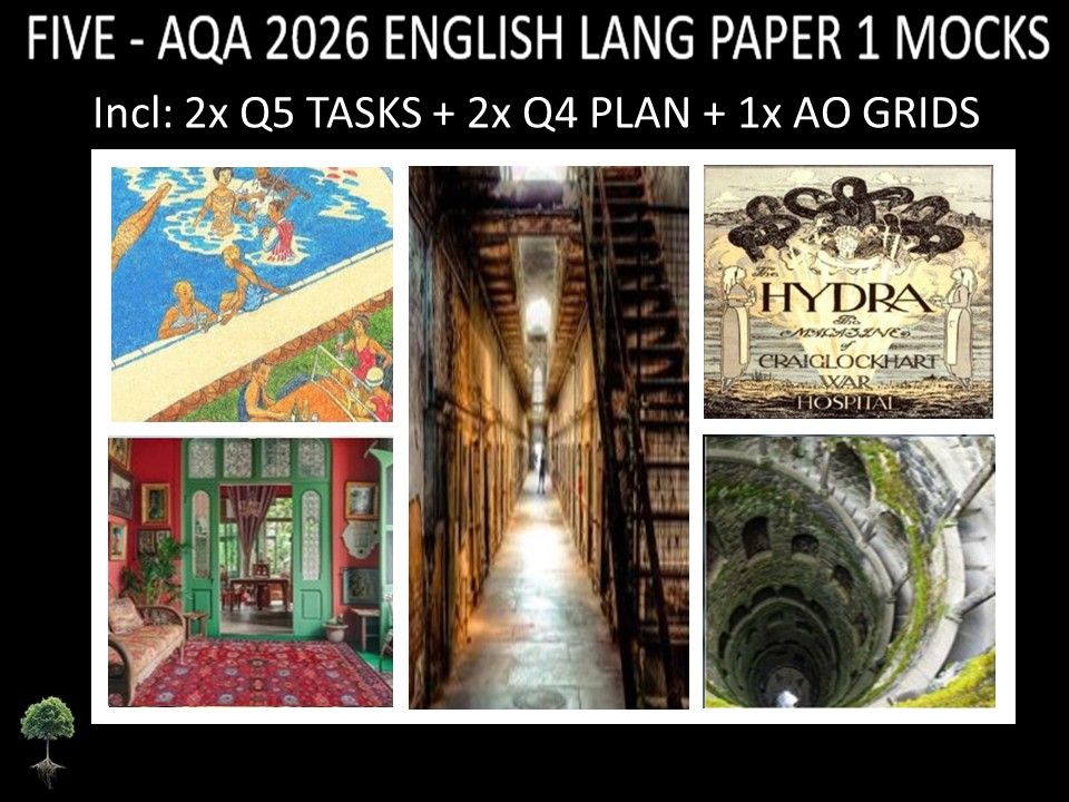 FIVE - AQA PAPER 1 | 2026 FULL MOCKS | Q5 TASKS | Q4 PLAN | AO GRIDS