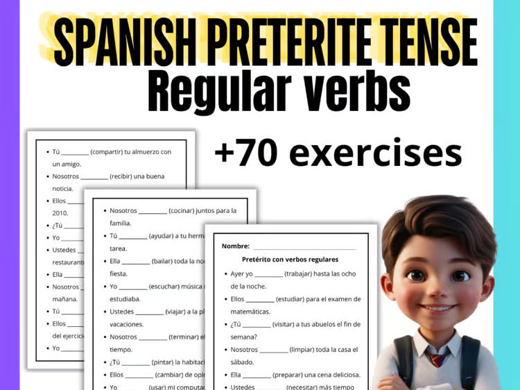 Spanish Preterite Tense Worksheets – Regular Verb Practice for All Ages
