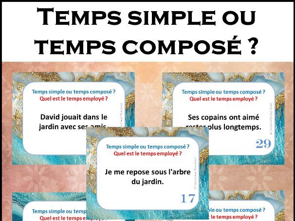 Temps simple ou temps composé ? - 32 cartes à tâches