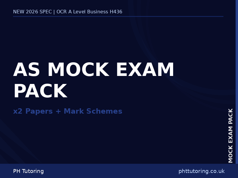 NEW 2026 OCR A Level Business H436 – AS MOCK EXAM PACK (x2 Papers + Mark Schemes)