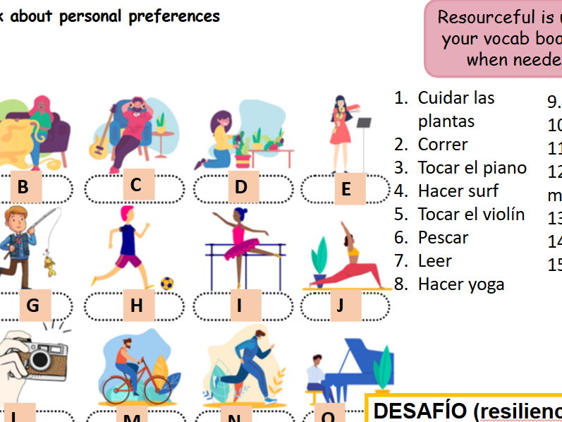 Spanish -gustos y preferencias