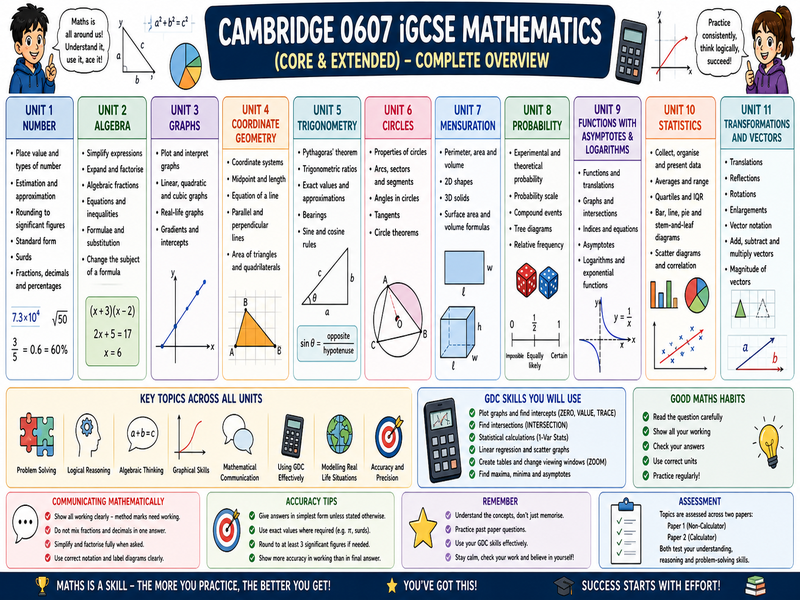 Cambridge IGCSE Maths 0607 Full set of units 1-11