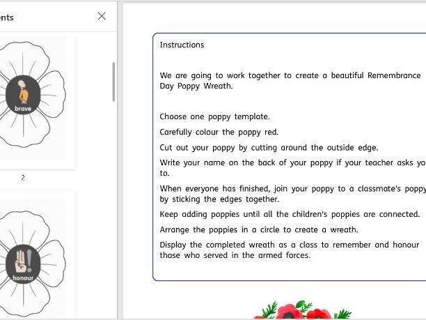 Remembrance Day Poppy Templates symbols