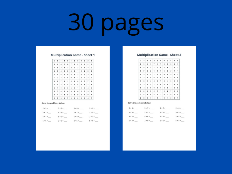 Multiplication Game Worksheets: Fun Practice Sheets