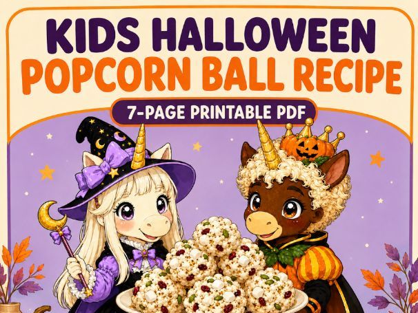 Halloween Popcorn Ball Recipe for Kids | Cooking Life Skills Activity PDF
