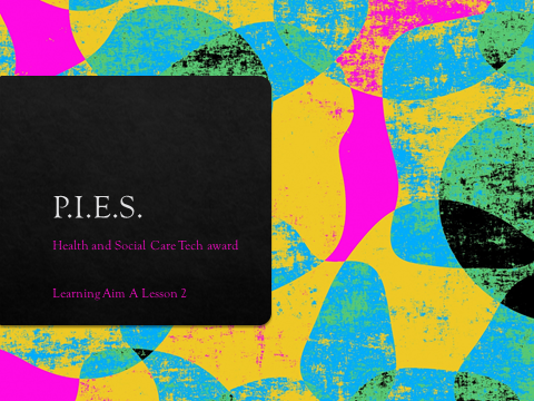 Lesson 2 PIES - Btech Tech Award Component 1 Human Lifespan and Development