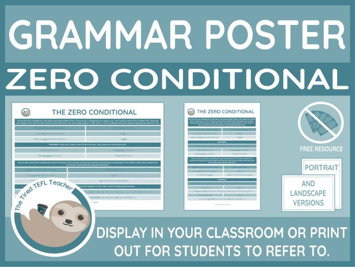 Grammar Point Poster - Zero Conditional