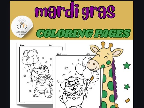 mardi gras coloring sheets for kids