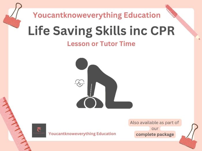 Life Saving Skills inc CPR PSHE Lesson