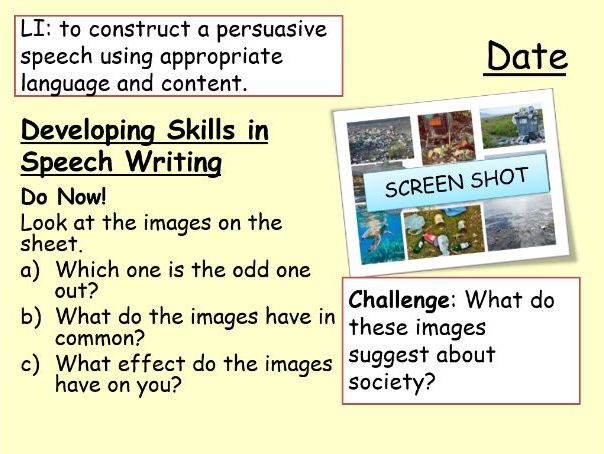 KS3 Speech Writing: The Plastics Debate