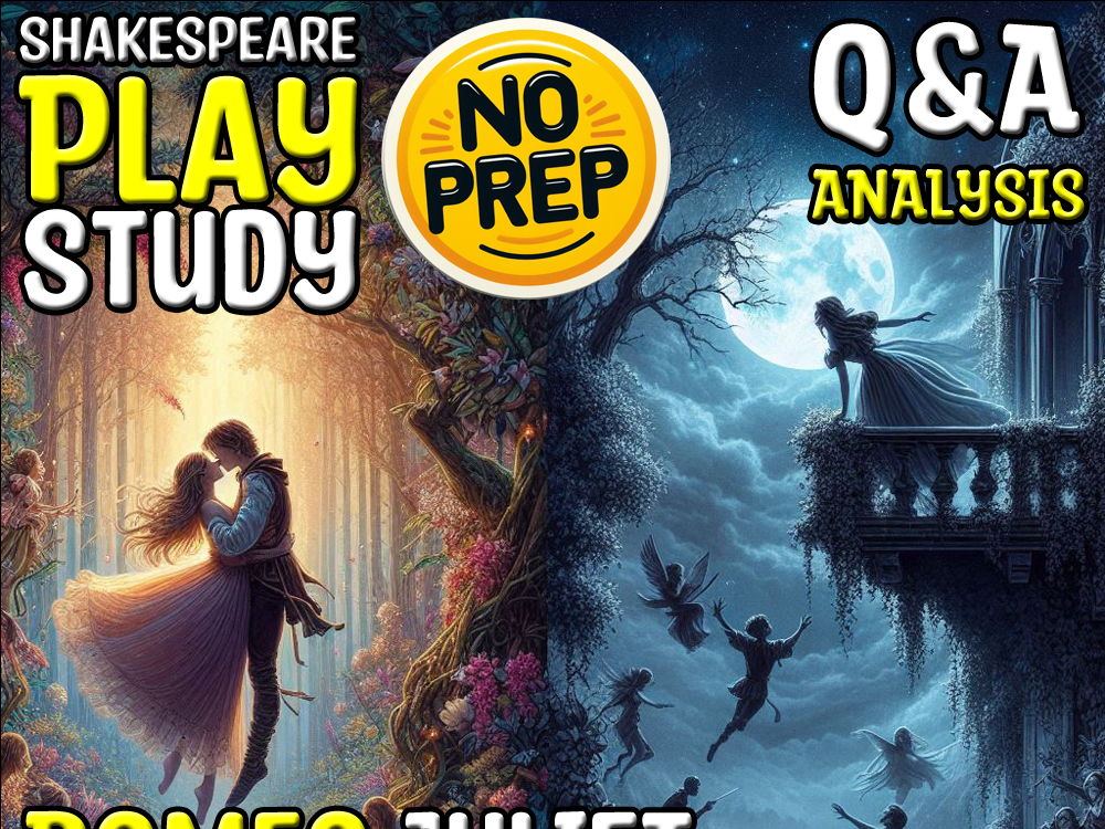 Romeo & Juliet & Midsummer Night’s Dream Q&A Analysis for Shakespeare Sub Plan