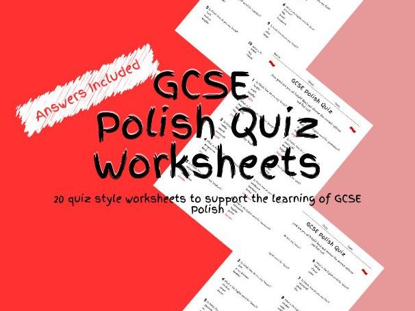 20 GCSE Foundation Level Polish Multiple Choice Quiz Worksheets PDF