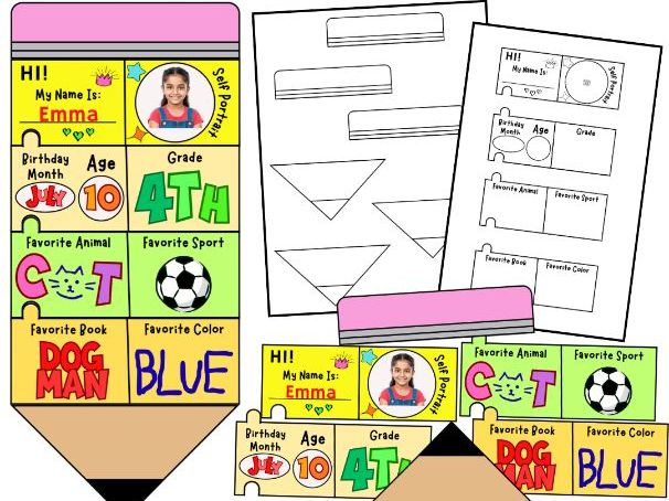 All About Me Pencil Puzzle Craft | Back to School Get to Know You Activity