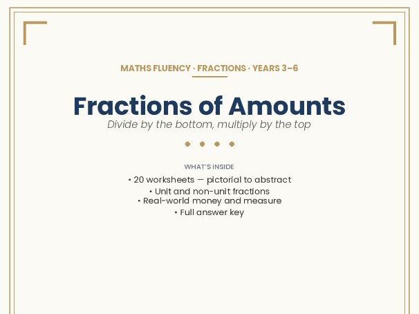 Fractions of Amounts Pack