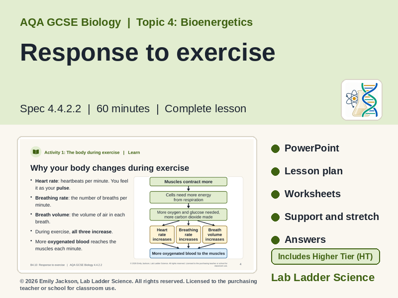 B4-10 Response to Exercise: AQA GCSE Biology