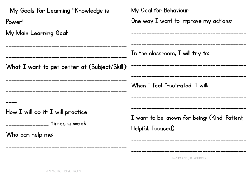 FREE 2026 Goal-Setting Mini Booklet | New Year Activity | My Learning Goals