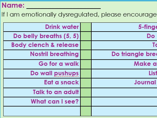 Emotional self-regulation strategies