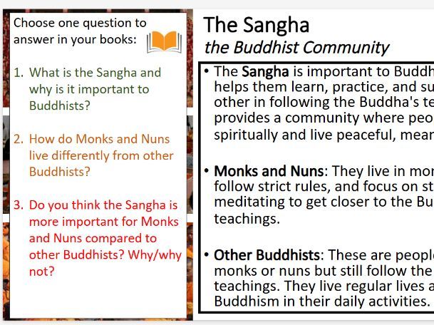 Buddhist Community: The Sangha – Complete KS3 Lesson (PowerPoint + Activities)