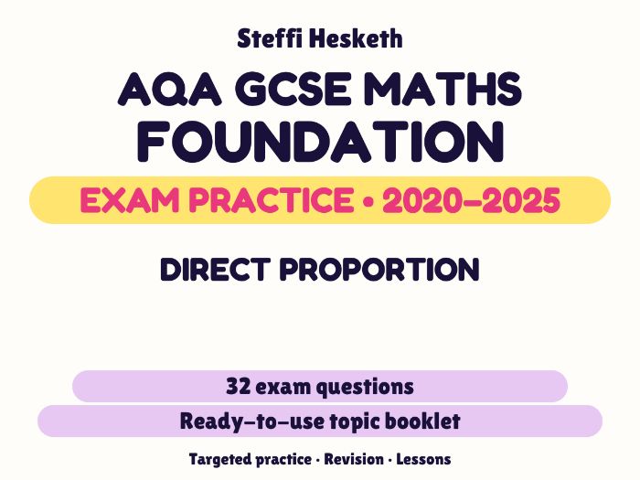 AQA GCSE Maths Foundation: Direct proportion Exam Questions | 2020-2025