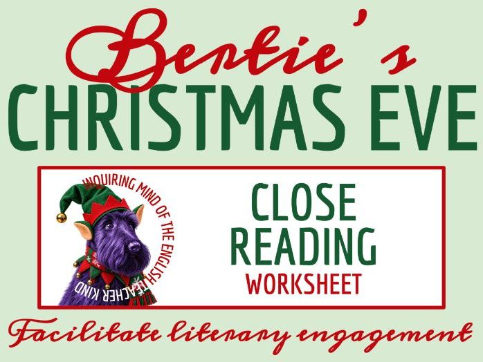"Bertie's Christmas Eve" by Saki Literary Analysis Worksheet | Holiday Reading Activity