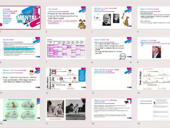 AQA A level Psychology Clinical Psychology Full Course Power Points and tests for new 2027 spec!