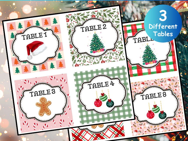 Christmas Classroom Decor | Table Numbers | Holiday Theme