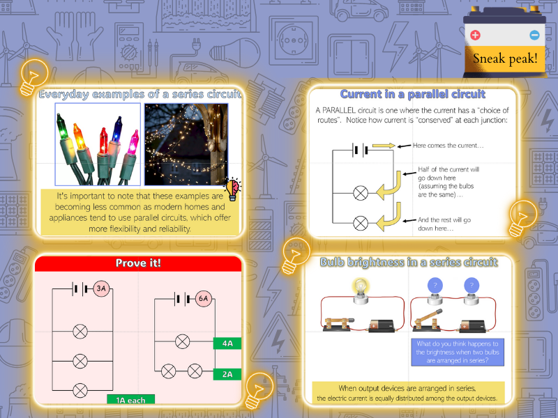 Series and parallel circuits KS3 Physics Electricity 8Jc Teaching