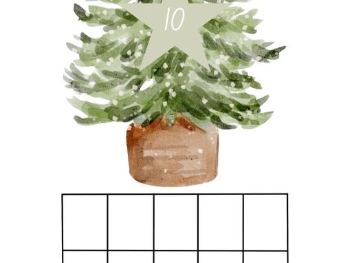 Numbered Christmas trees with tens frames