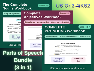 Parts of Speech: US Gr 2-4/KS2 Bundle (3 in 1)
