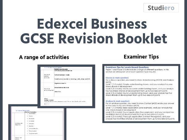 GCSE Business Revision Workbook (Edexcel) | Complete Paper 1 & Paper 2 Preparation