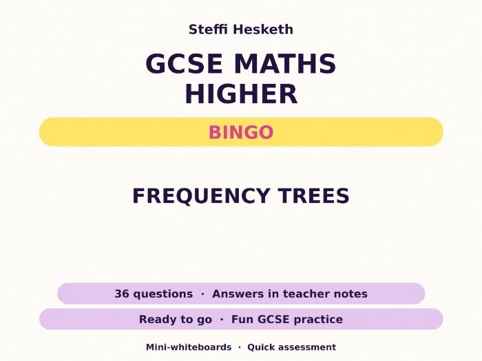 Frequency Trees GCSE Maths Higher Bingo