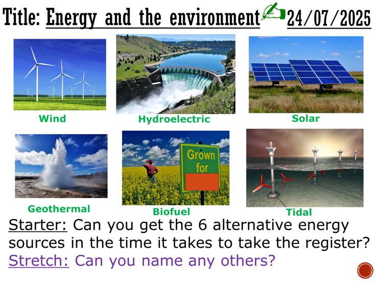 Energy and the environment - complete lesson (GCSE 1-9)