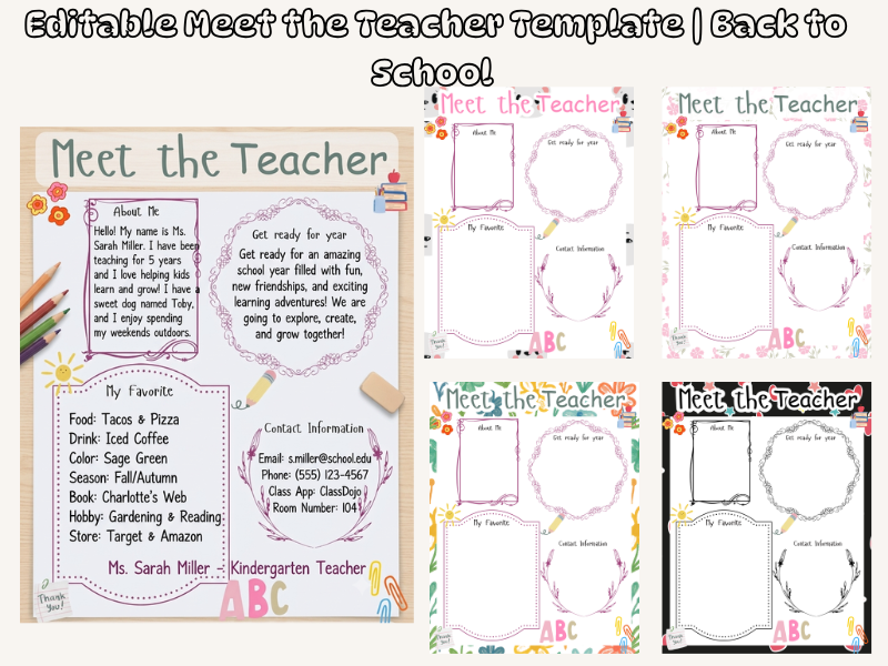 Editable Meet the Teacher Template | Back to School Night Introduction Letter & Handout
