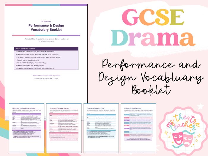 GCSE Drama | Performance and Design Vocabulary Booklet