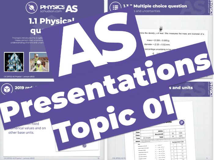 AS Physics 9702 Presentations Topics 01 to 11 + APS Teaching