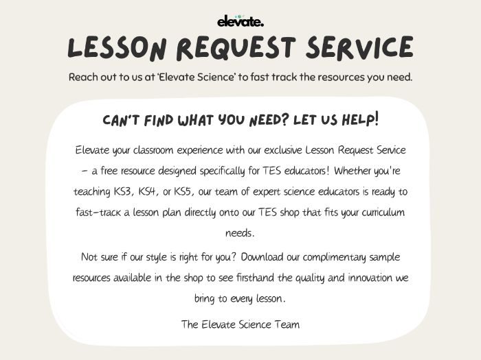 ElevateScience Lesson Request Service